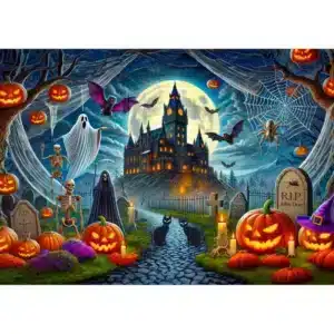 halloween kastély fa puzzle