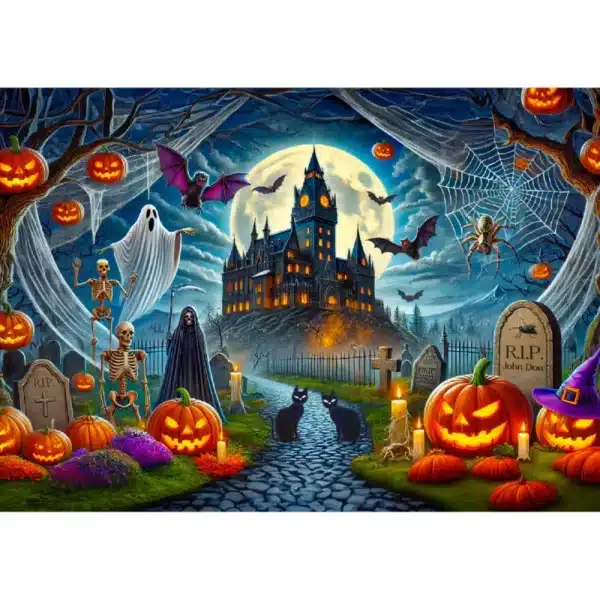 halloween kastély fa puzzle
