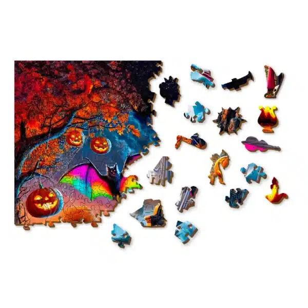 halloween kastély éjszaka fa puzzle