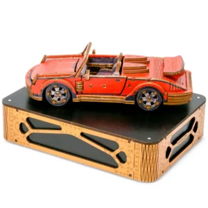 piros sport autó 3D fa puzzle