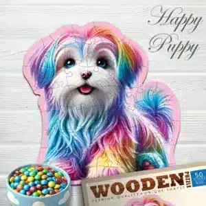 boldog kutyus fa puzzle