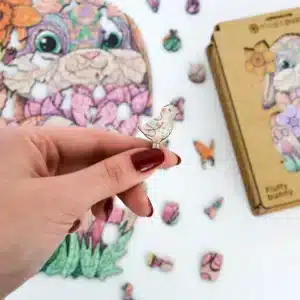 bolyhos nyuszi fa puzzle