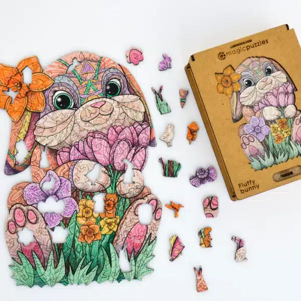 bolyhos nyuszi fa puzzle