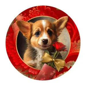 romantikus kutya fa puzzle