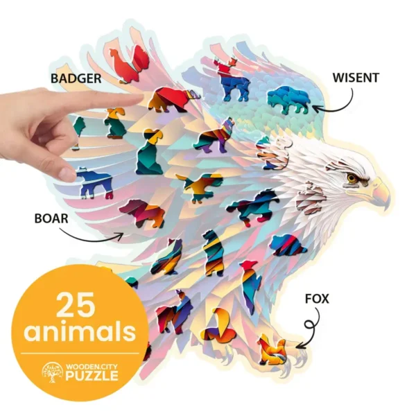 fénylő sas fa puzzle
