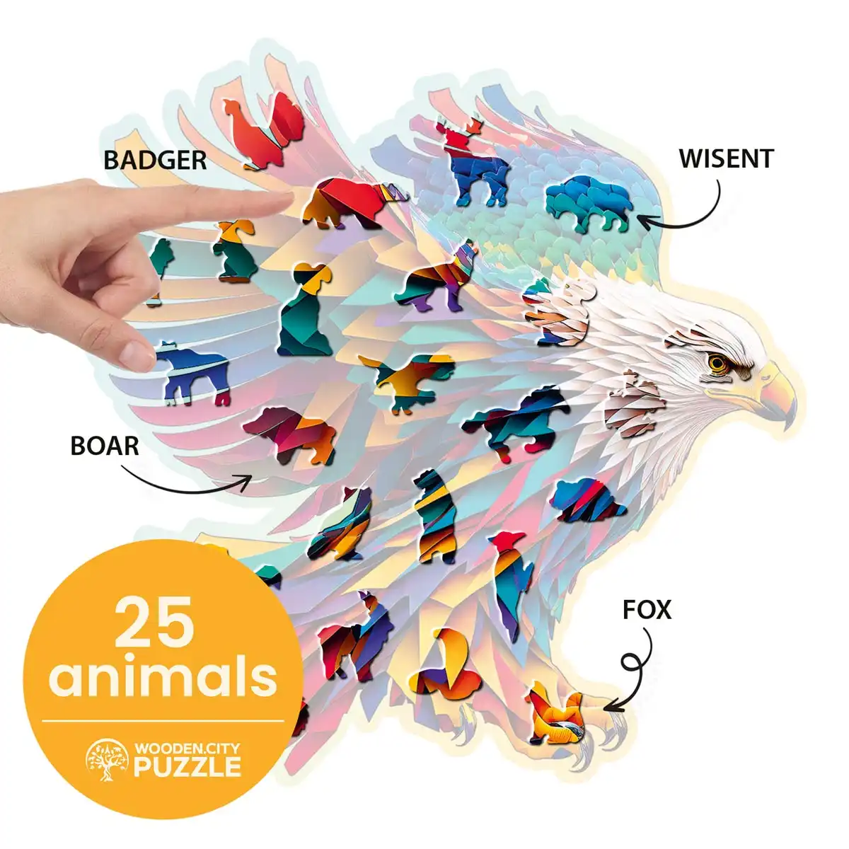 fénylő sas fa puzzle