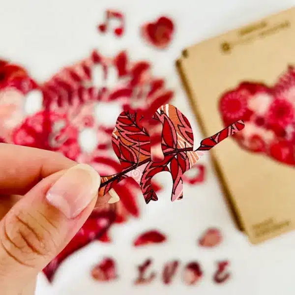 szív mandala fa puzzle