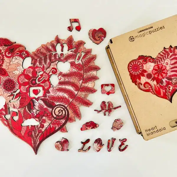 szív mandala fa puzzle