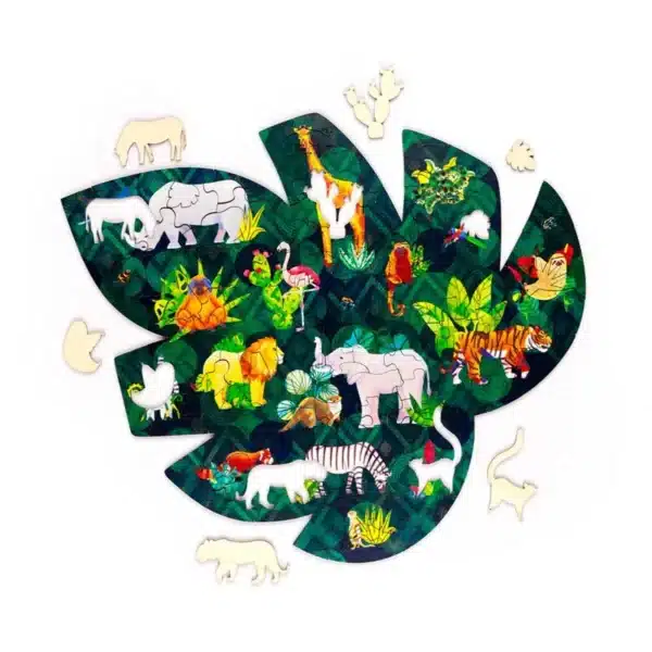 állatvilág falevél fa puzzle