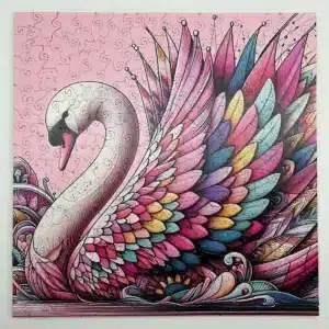 elegáns hattyú fa puzzle