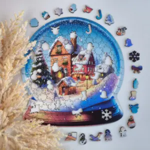 Karácsonyi hógömb fa puzzle