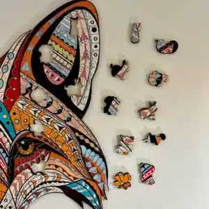 mintás róka fej fa puzzle