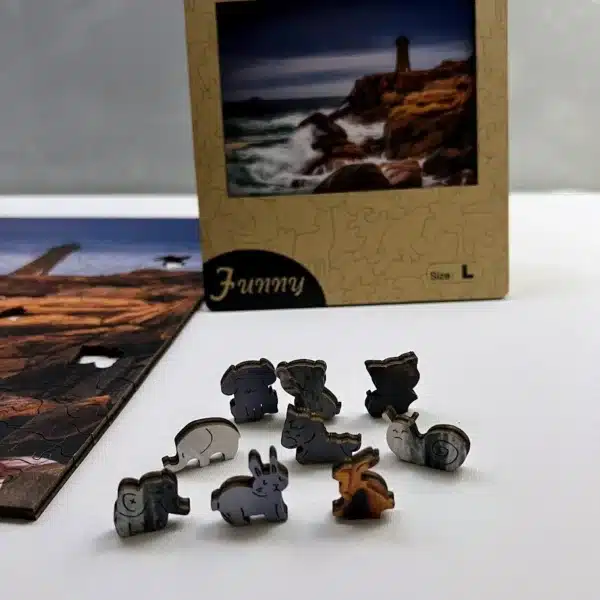 világítótorny fa puzzle