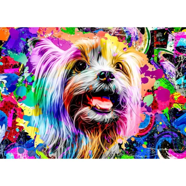 pop art yorkshire terrier fa puzzle