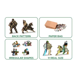 könyvespolc fa puzzle