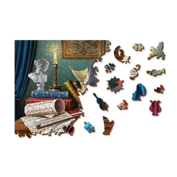 hegedű zenei asztal fa puzzle