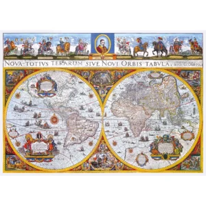 nova terrarum antik térkép fa puzzle