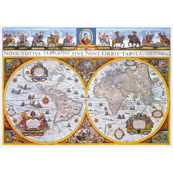 nova terrarum antik térkép fa puzzle