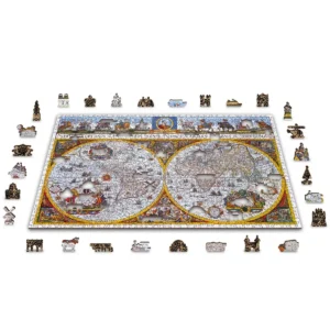 nova terrarum antik térkép fa puzzle