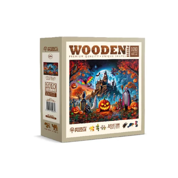 halloween kastély éjszaka fa puzzle